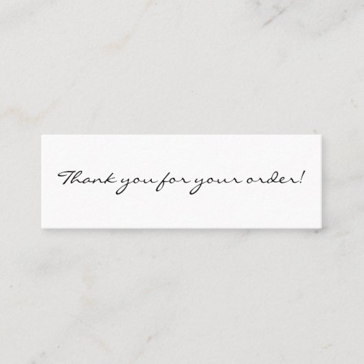 Einfaches Skript Vielen Dank für Ihre Bestellung M Telefonnummerkarte (Vorderseite)