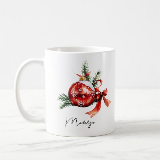 Einfaches Skript Wasserfarbener Weihnachtsschmuck Kaffeetasse (Links)
