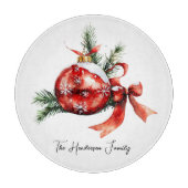 Einfaches Skript Wasserfarbener Weihnachtsschmuck Schneidebrett (Vorderseite)