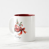 Einfaches Skript Wasserfarbener Weihnachtsschmuck Zweifarbige Tasse (Vorderseite Links)