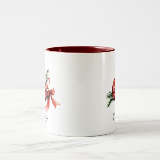 Einfaches Skript Wasserfarbener Weihnachtsschmuck Zweifarbige Tasse (Mittel)