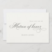 Einfaches Skript Werden Sie mein Matron der Ehrenk Dankeskarte (Vorderseite)