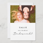 Einfaches Skript Werden Sie meine Bridesmaid-Fotok Einladung (Vorderseite)
