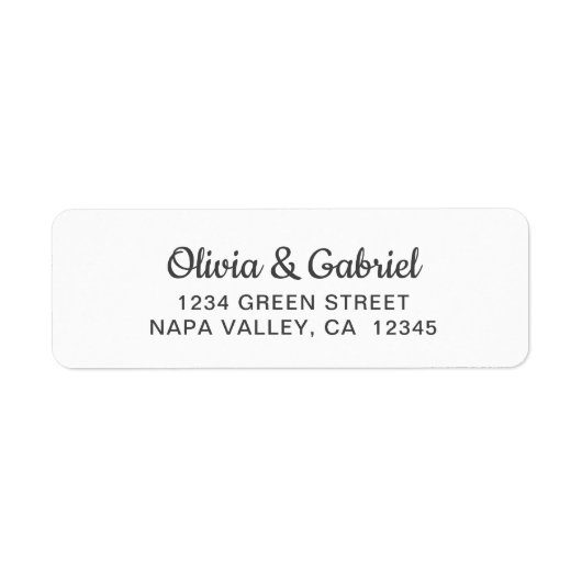 Einfaches Skript. White Black Wedding Rücksendeadr (Vorne)