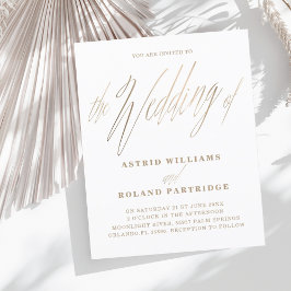 Einfaches Skript-White & Gold-Budget Hochzeit