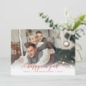 Einfaches Skriptglücken im neuen Jahr Feiertagskarte (Stehend Vorderseite)