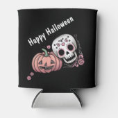 Einfaches SkriptHalloween-Skull und Jack-O-Lantern Dosenkühler (Vorderseite)