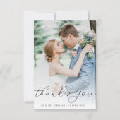 einfaches Skriptherz-Foto Dankeskarte (Vorderseite)