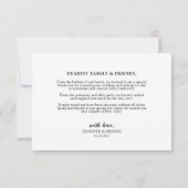 Einfaches Skriptherz Mr. und Mrs. Wedding Foto Dankeskarte (Rückseite)