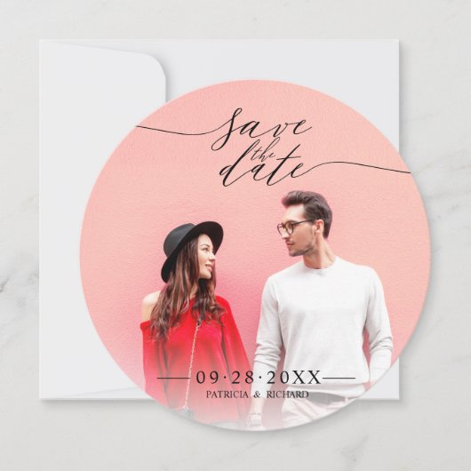 Einfaches SkriptWedding Save the Date-Foto Einladung (Vorderseite)