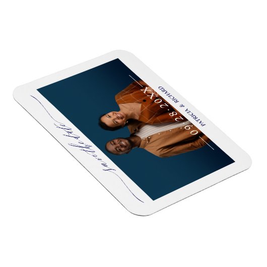 Einfaches SkriptWedding Save the Date-Foto Magnet (Rechte Seite)
