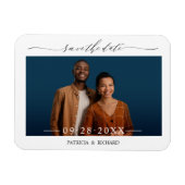 Einfaches SkriptWedding Save the Date-Foto Magnet (Horizontal)