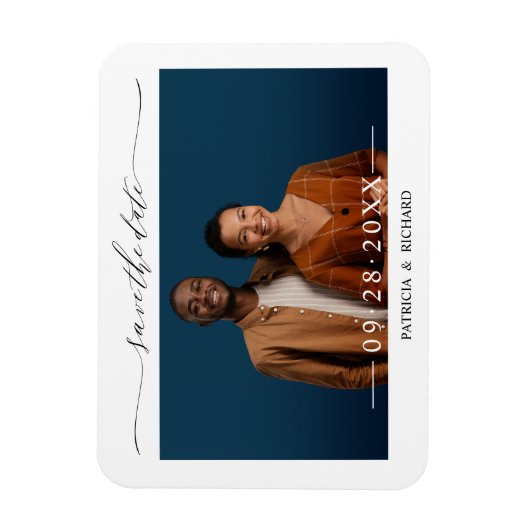 Einfaches SkriptWedding Save the Date-Foto Magnet (Vertikal)