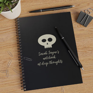 Einfaches Skull of Deep Threads Black Notebook Notizblock