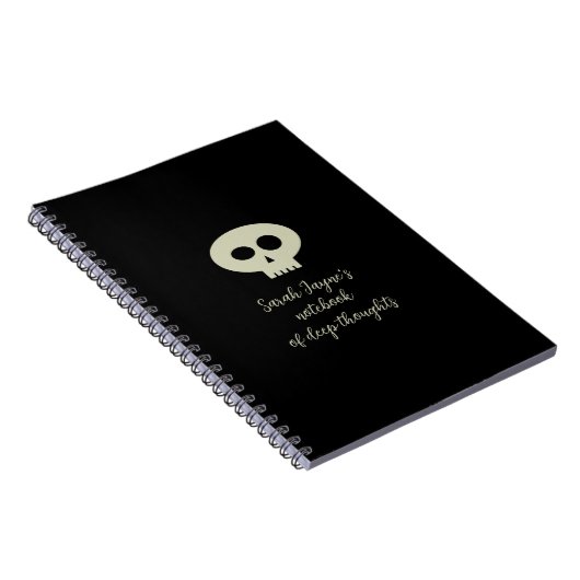 Einfaches Skull of Deep Threads Black Notebook Notizblock (Rechte Seite)