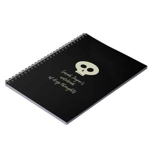 Einfaches Skull of Deep Threads Black Notebook Notizblock (Linke Seite)