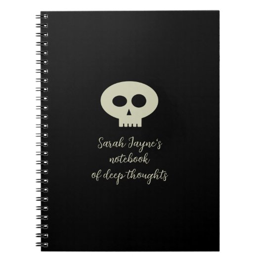 Einfaches Skull of Deep Threads Black Notebook Notizblock (Vorderseite)