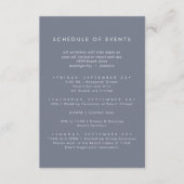 Einfaches Slate Blue Gray Hochzeitsprogramm Begleitkarte (Vorderseite)
