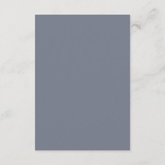 Einfaches Slate Blue Gray Hochzeitsprogramm Begleitkarte (Rückseite)