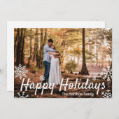 Einfaches Snowflake Happy Feiertagskarte (Vorne/Hinten)