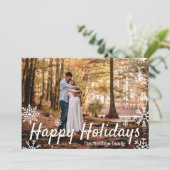 Einfaches Snowflake Happy Feiertagskarte (Stehend Vorderseite)