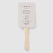 Einfaches Solid Off-White-Hochzeitsprogramm Fächer (Rückseite)