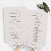 Einfaches Solid Off-White-Hochzeitsprogramm Fächer