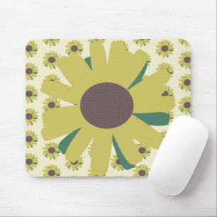 Einfaches Sonnenblumen-Blumenmuster Gelb Mousepad