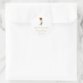 Einfaches Sonnenblumen-Memorial Runder Aufkleber (Tasche)