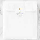 Einfaches Sonnenblumen-Memorial  Runder Aufkleber (Tasche)