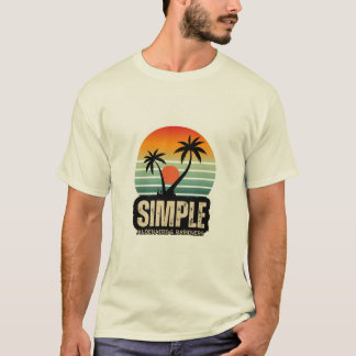 Einfaches Sonnenuntergangs-Strand-Grafik T-Shirt f