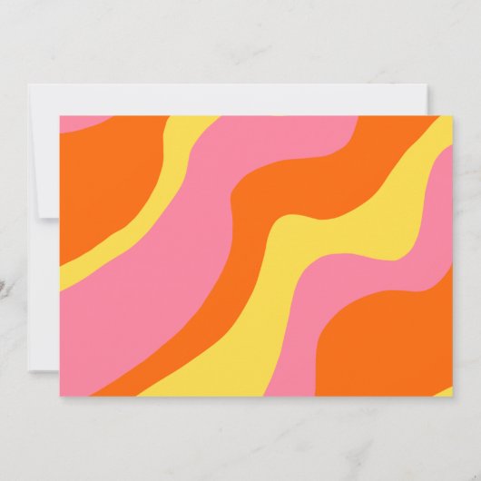 Einfaches, spielerisch orangefarbenes Brautparty Einladung (Rückseite)