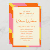 Einfaches, spielerisch orangefarbenes Brautparty Einladung (Vorne/Hinten)