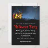 Einfaches Spooky-Graveyard-Halloween-Party Einladung (Vorderseite)