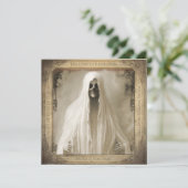 Einfaches Spuk Ghost Adulf Halloween Einladung (Stehend Vorderseite)