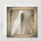 Einfaches Spuk Ghost Adulf Halloween Einladung (Vorderseite)