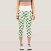 Einfaches St Patrick's Day Kleeblatt Pattern - Gre Capri Leggings (Vorderseite)