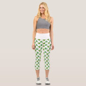 Einfaches St Patrick's Day Kleeblatt Pattern - Gre Capri Leggings (Vorderseite)