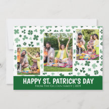 Einfaches St. Patrick's Day Shamrocks Familienfoto