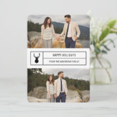 Einfaches Stag in Weiß Feiertagskarte (Stehend Vorderseite)