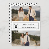 Einfaches Stag in Weiß Feiertagskarte (Vorne/Hinten)