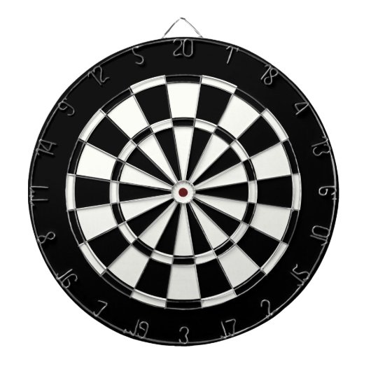 Einfaches Standard Schwarz und Weiß Dartscheibe (vorne)