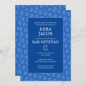 Einfaches Star von David Custom B'nai Bat Bar Mitz Einladung (Vorne/Hinten)