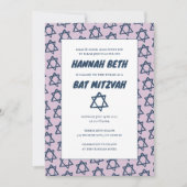 Einfaches Star von David Custom B'nai Bat Bar Mitz Einladung (Vorderseite)
