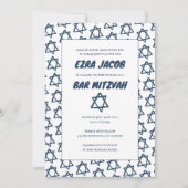 Einfaches Star von David Custom B'nai Bat Bar Mitz Einladung (Vorderseite)