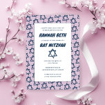 Einfaches Star von David Custom B'nai Bat Bar Mitz Einladung<br><div class="desc">Perfekte Karte, um eine Bar mitzvah, Fledermausmitzvah oder andere jüdische Feier anzukündigen! Handgemachte Kunst für Sie! Vollständig anpassbar! Klicken Sie auf "Personalisieren" oben, um den Text zu bearbeiten. Klicken Sie auf "Bearbeiten mit dem Design-Tool", um die Schriftart, Farben und Platzierungen anzupassen und das Design auf der Rückseite zu löschen, wenn...</div>