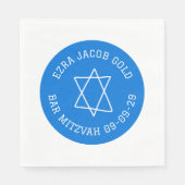 Einfaches Star von David Custom B'nai Bat Bar Mitz Serviette (Vorderseite)