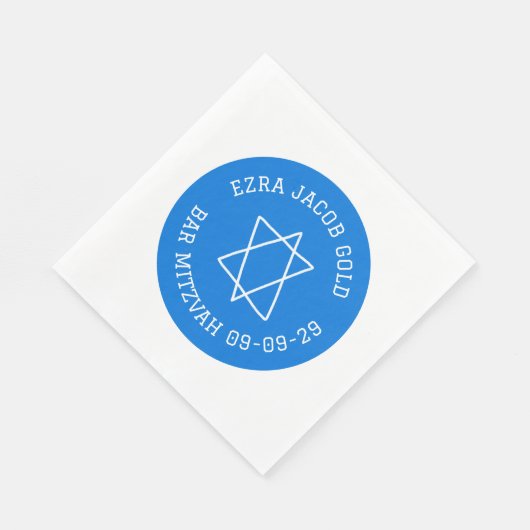 Einfaches Star von David Custom B'nai Bat Bar Mitz Serviette (Ecke)
