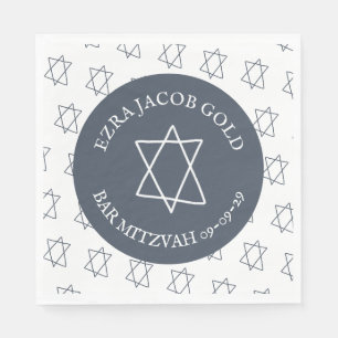 Einfaches Star von David Custom B'nai Bat Bar Mitz Serviette
