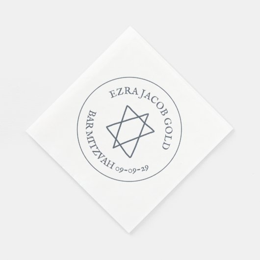Einfaches Star von David Custom B'nai Bat Bar Mitz Serviette (Ecke)